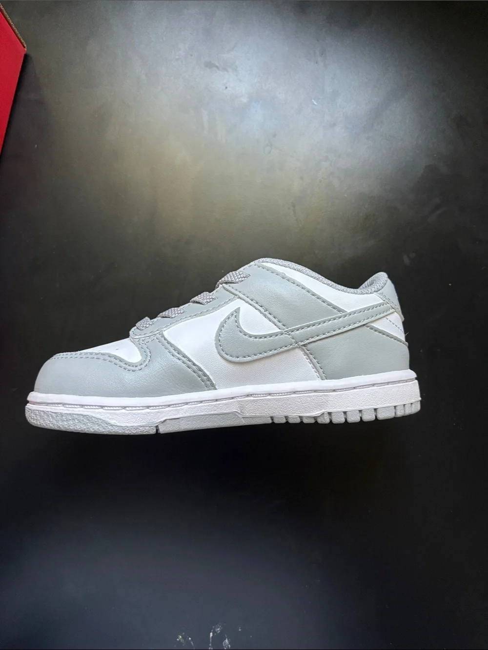 Smoke Grey Nike Dunk Low With Original Nike Red Shoe Box